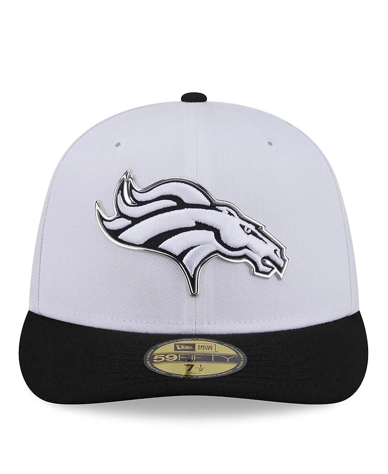 New Era Men's White/Black Denver Broncos 2026 Nfl Draft Pre-Curved 59FIFTY Fitted Hat