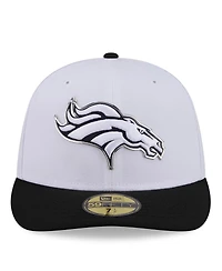 New Era Men's White/Black Denver Broncos 2026 Nfl Draft Pre-Curved 59FIFTY Fitted Hat
