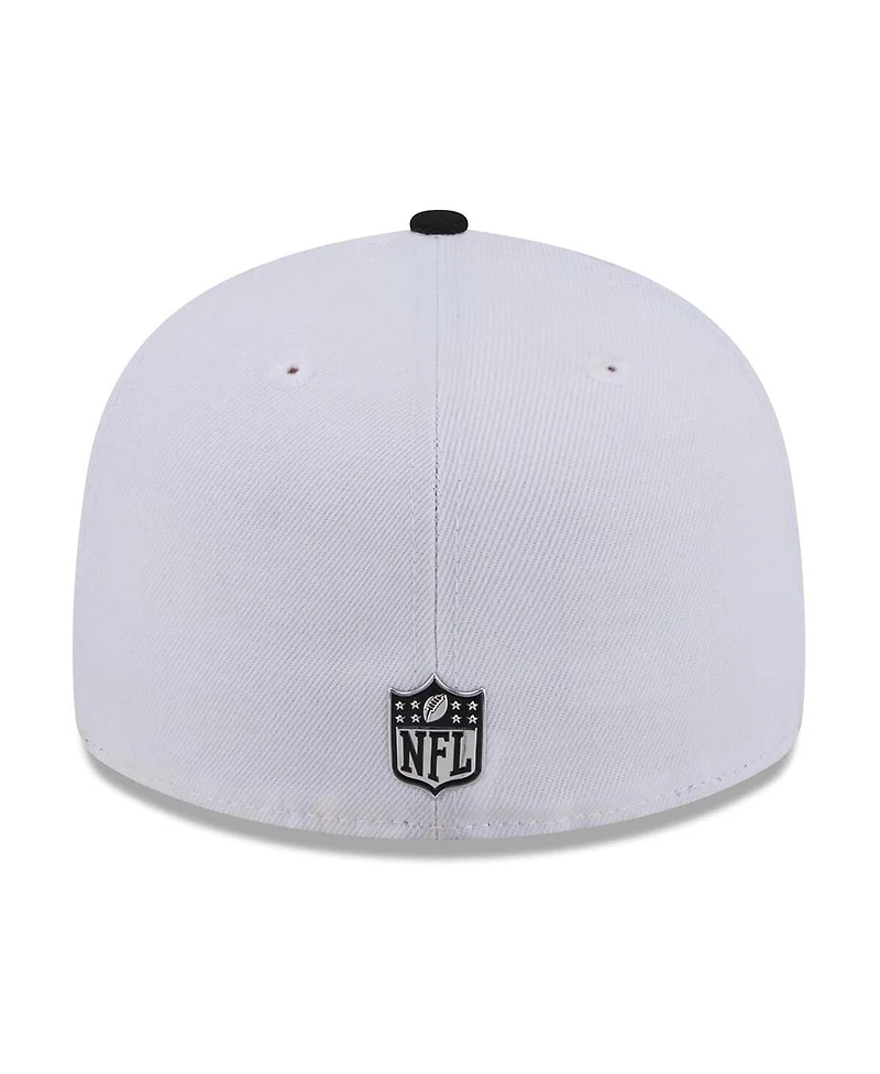 New Era Men's White/Black Chicago Bears 2026 Nfl Draft Pre-Curved 59FIFTY Fitted Hat