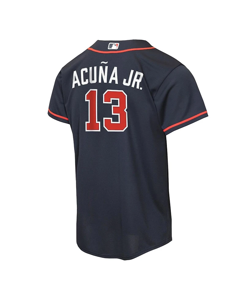 Nike Big Boys and Girls Ronald Acuna Jr. Navy Atlanta Braves Alternate Replica Jersey