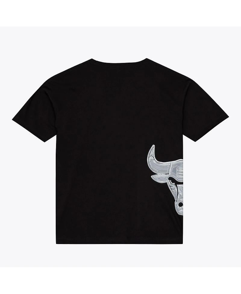 Mitchell Ness Men's Black Chicago Bulls Chrome Heritage T-Shirt