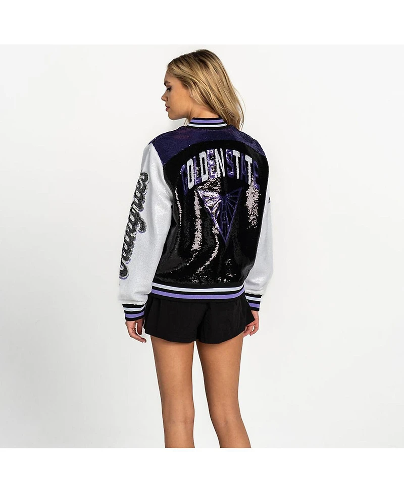 The Wild Collective Women's Black Golden State Valkyries Sequin Jacket