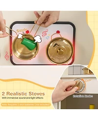 Slickblue Corner Kids Play Kitchen with Stoves with Lights and Sounds