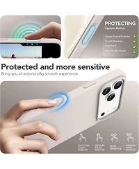 Gonez Magnetic for iPhone 17 Pro Max Case, Compatible with MagSafe Liquid Silicone Anti-Scratch Shockproof Protective Phone Case 6.9 inch, Stone