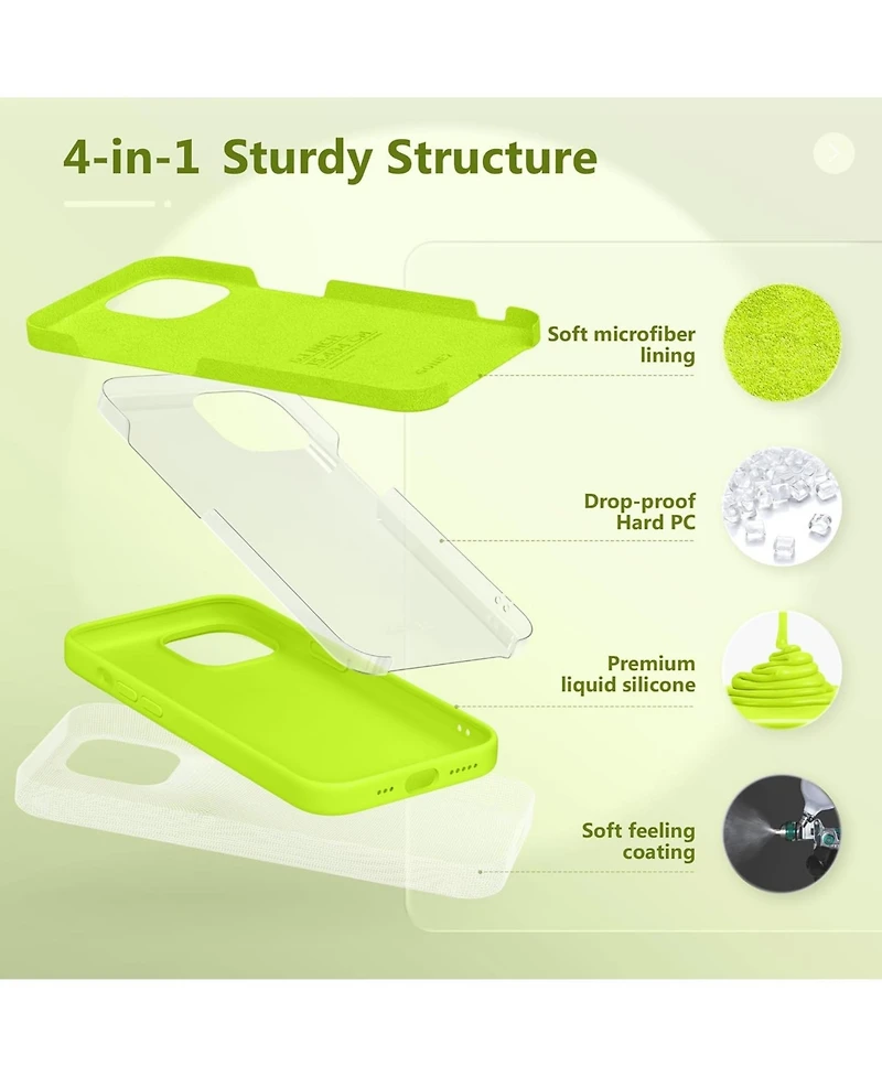 Gonez for iPhone 15 Case, Liquid Silicone Case with Anti-Scratch Soft Microfiber Lining Shockproof Protective Phone Cover