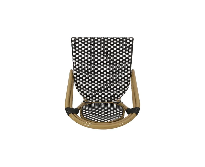 sumyeg Set of 2 Bamboo Print Aluminum Outdoor Chairs, Lightweight and Rust-Resistant