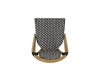sumyeg Set of 2 Bamboo Print Aluminum Outdoor Chairs, Lightweight and Rust-Resistant