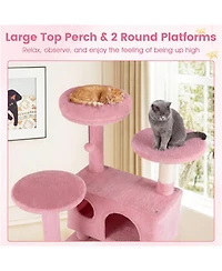 Zeus and Ruta 52 in. Tall Cat Tree Tower Perches Condos Multi Cat Playground Scratching Posts