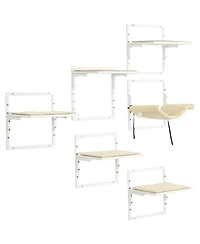 Zeus and Ruta Wood Wall-Mounted Modern Cat Wall Shelves Set for Indoor Cats