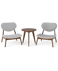Gouun Velvet Accent Chairs Set of 2 with Round Side Table and Wood Frame