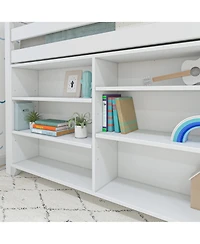 Max & Lily Low Loft With 3-Shelf Bookcase and 6-Shelf