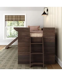 Max and Lily Farmhouse Twin Low Loft with Slide