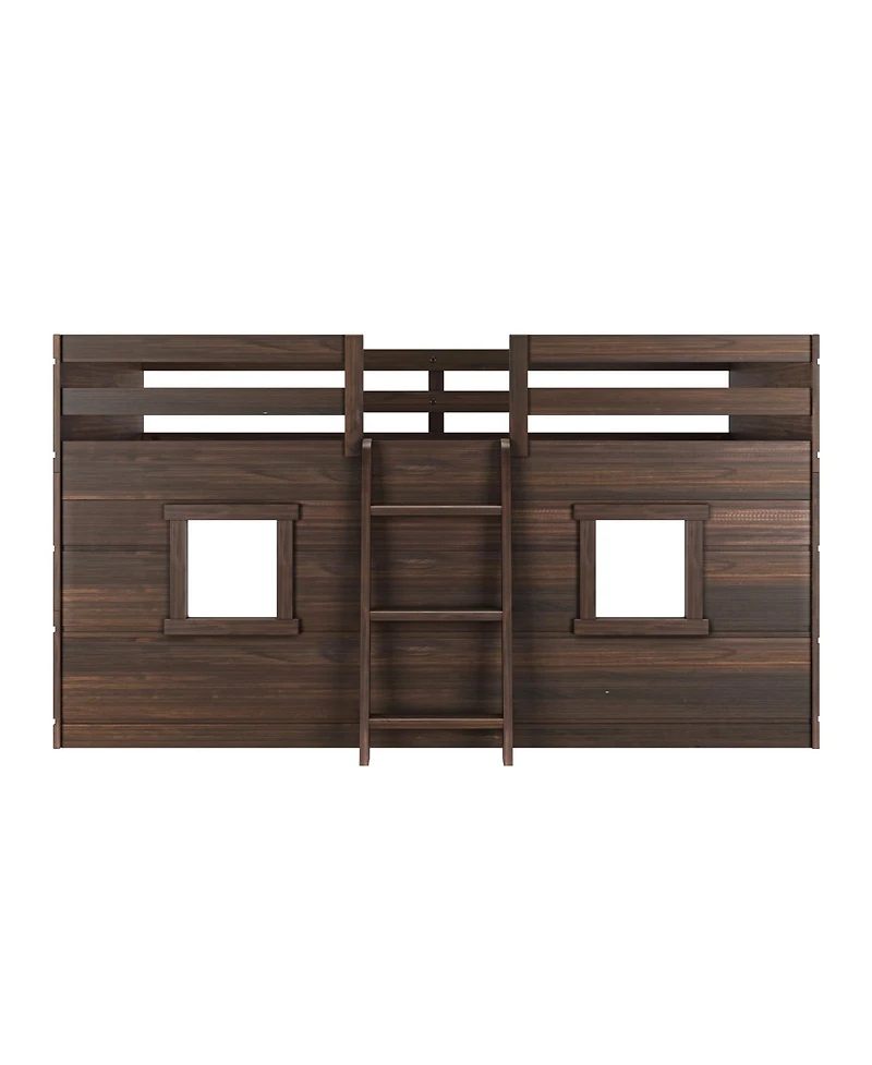 Max and Lily Farmhouse Twin Low Loft with 2 Windows