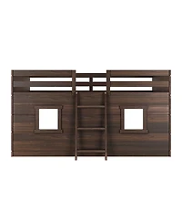 Max and Lily Farmhouse Twin Low Loft with 2 Windows