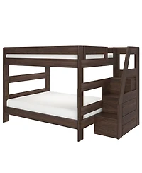 Max and Lily Modern Farmhouse Queen Over Bunk Bed With Staircase