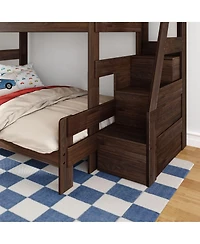 Max & Lily Modern Farmhouse Twin Over Full Bunk Bed With Staircase