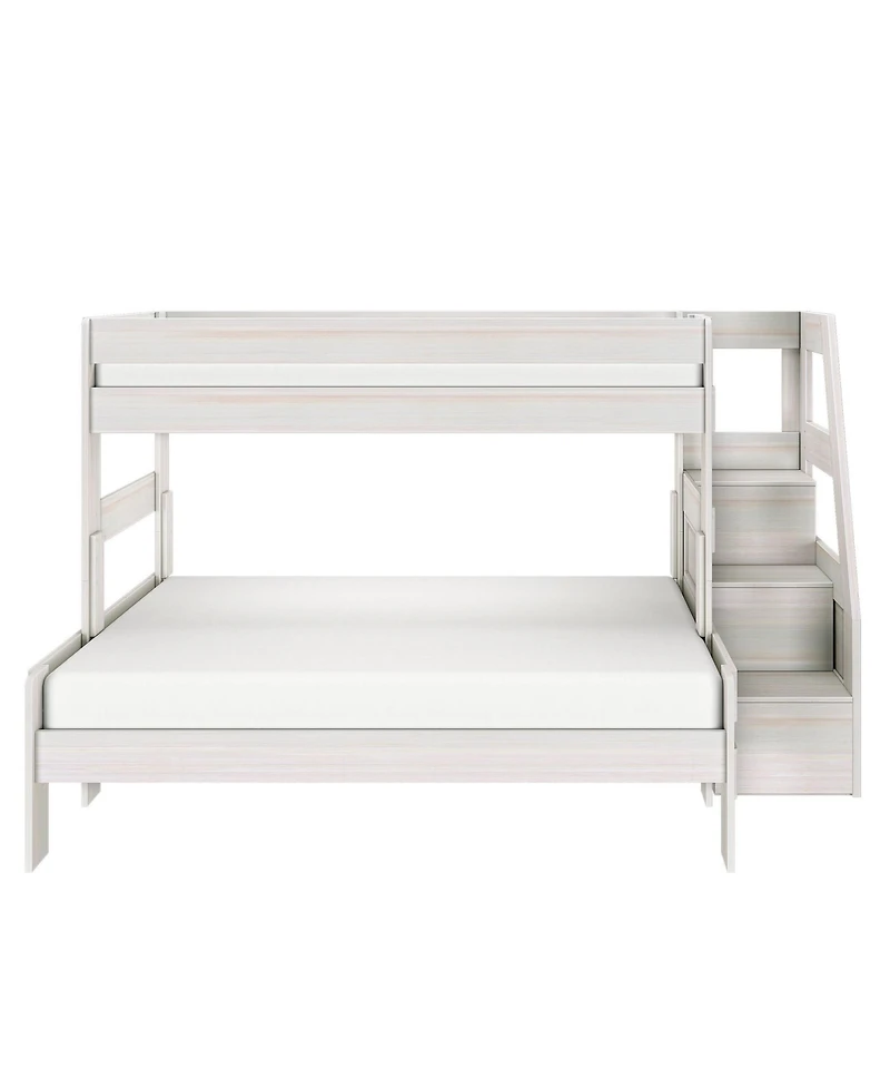 Max & Lily Modern Farmhouse Twin Xl Over Queen Bunk Bed With Staircase