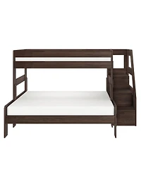 Max & Lily Modern Farmhouse Twin Xl Over Queen Bunk Bed With Staircase