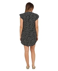 24seven Comfort Apparel Women's Dot Print Shift Dress