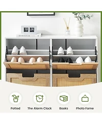 gaomon Rattan Narrow Shoe Cabinet