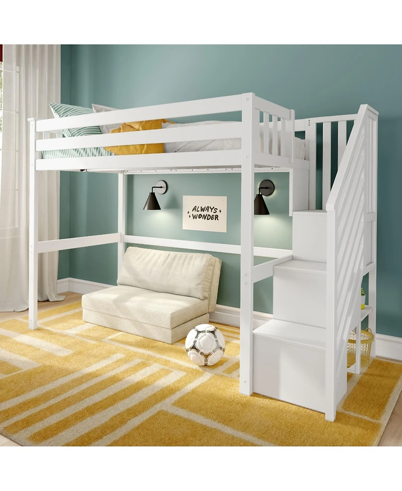Max & Lily Classic Twin High Loft with Staircase