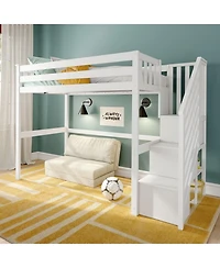 Max & Lily Classic Twin High Loft with Staircase