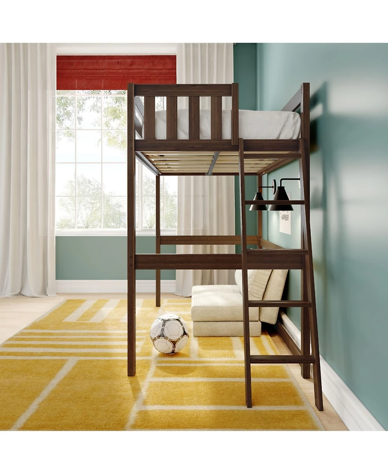 Max and Lily Classic Twin High Loft with Ladder on End