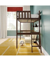 Max and Lily Classic Twin High Loft with Ladder on End