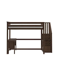 Max & Lily Classic Full High Loft, Desk, Staircase