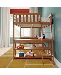 Max and Lily Classic Full High Loft with Wraparound Desk