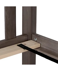 Max and Lily Queen Bed Frame, Solid Wood Platform with Slatted Headboard for Kids