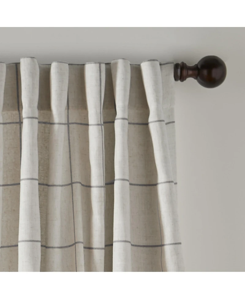 Elrene Home Fashions Brighton Windowpane Plaid Blackout Window Curtain Panel