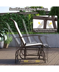 Gouun Outdoor Glider Patio Chairs Set of 2 with Ergonomic Backrest