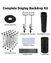 Yescom InstaHibit 10x8 Ft Pop Up Backdrop Booth Stand with Podium Table Counter Tradeshow