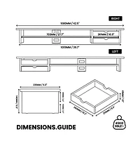 Gnuadz Monitor Stand Dual Riser Wood Desk Organizer