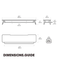 Gnuadz 42.5" Dual Monitor Stand Wood Desk Shelf Storage Organizer