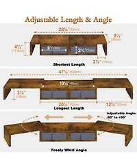 Gnuadz Dual Monitor Stand Riser Adjustable Wood Desk Organizer