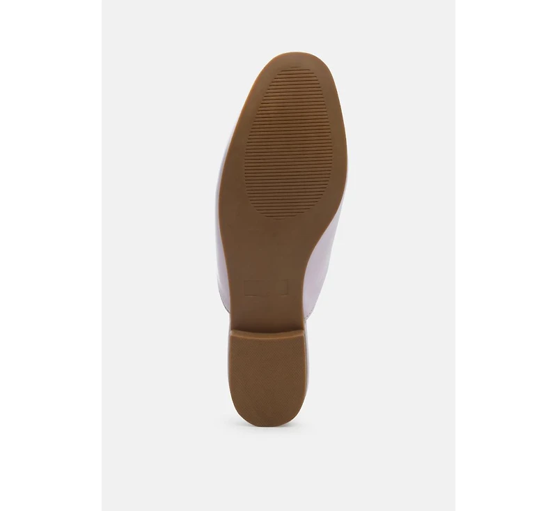 London Rag Women's Vasiliki Faux Leather Flat Mules