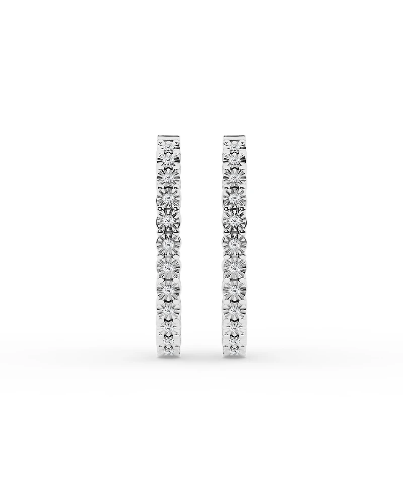 Diamond Hoop Earrings (1/4 ct. t.w.) in Sterling Silver
