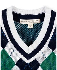 Hope & Henry Little Boys Organic V-Neck Argyle Sweater Vest