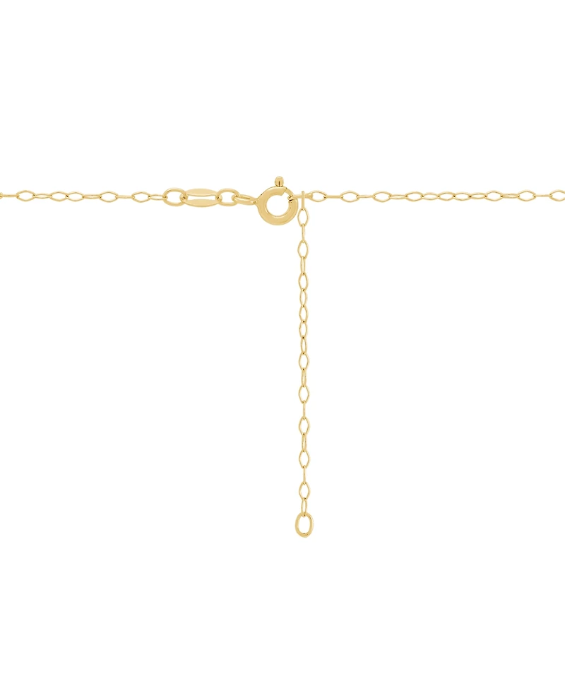 Macy's Created Emerald (1-5/8 ct. t.w.) and Created White Sapphire (1/4 ct. t.w.) Pendant Necklace in 14k Yellow Gold-Plated Sterling Silver