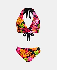 Cupshe Women's V-Neck Halter Reversible Bikini Set