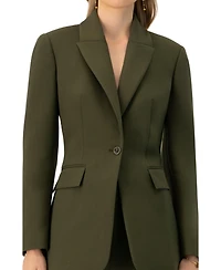 Ivonne Women's Single-Breasted Blazer With Front Flap Pockets