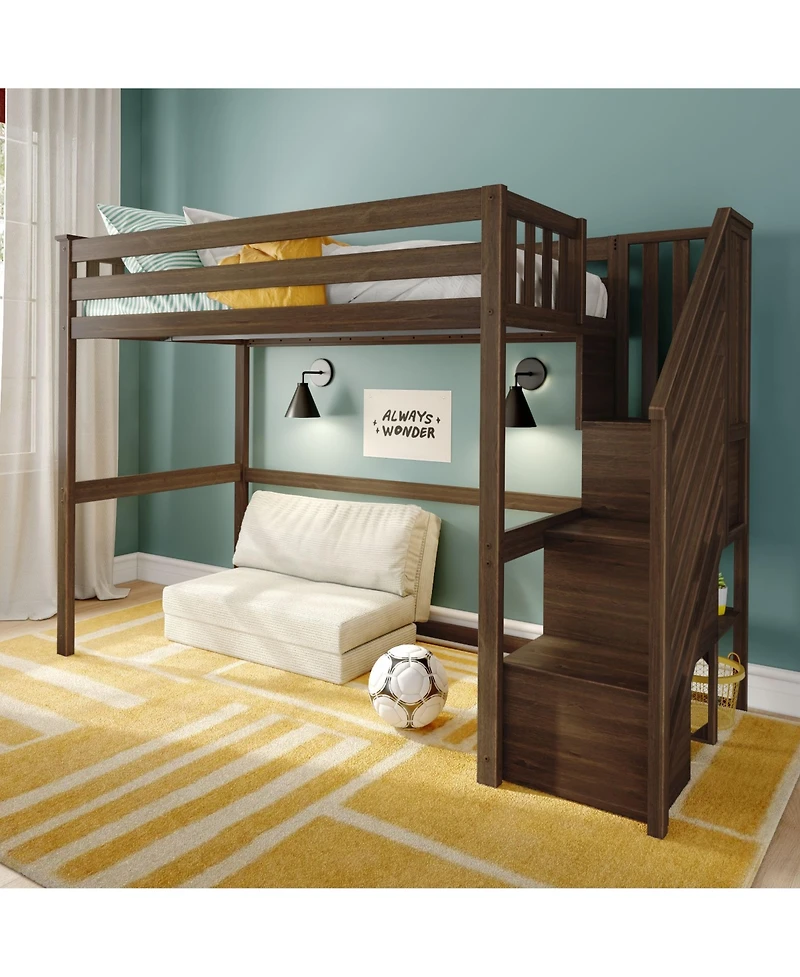 Max & Lily Classic Twin High Loft with Staircase