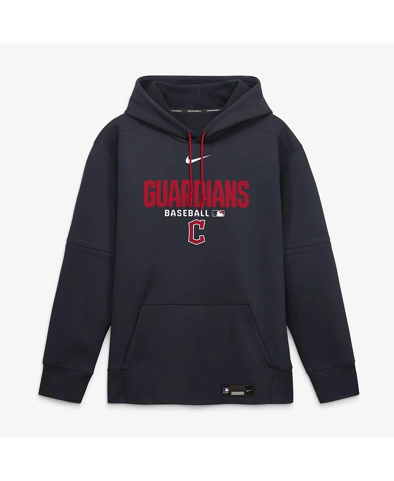 Nike Men's Navy Cleveland Guardians Authentic Collection Therma-fit Hoodie