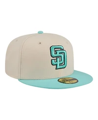 New Era Men's Light Beige/Turquoise San Diego Padres Two-Tone Color Pack 59FIFTY Fitted Hat