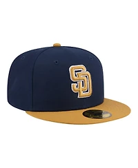 New Era Men's Navy/Khaki San Diego Padres Two-Tone Color Pack 59FIFTY Fitted Hat