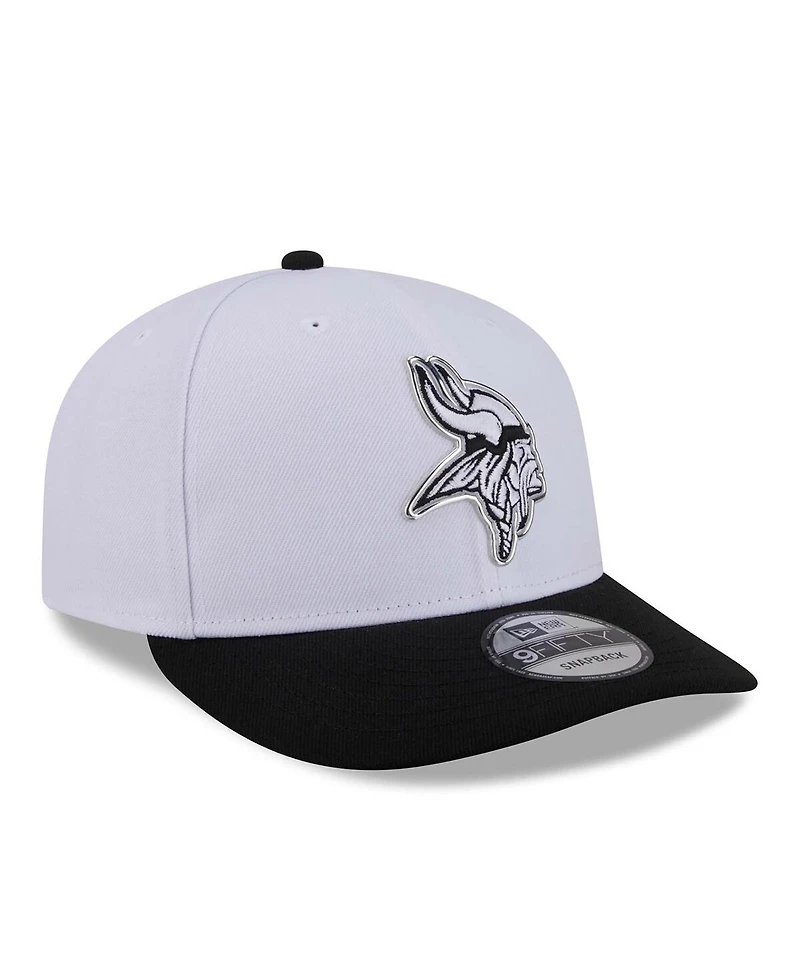 New Era Men's White/Black Minnesota Vikings 2026 Nfl Draft Pre-Curved 9FIFTY Snapback Hat