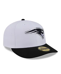 New Era Men's White/Black England Patriots 2026 Nfl Draft Pre-Curved 59FIFTY Fitted Hat