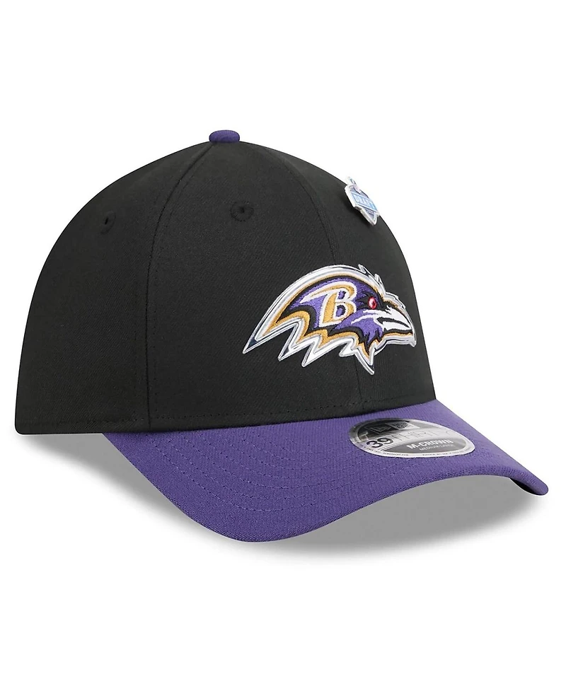 New Era Men's Black/Purple Baltimore Ravens 2026 Nfl Draft 39THIRTY M-Crown Flex Hat